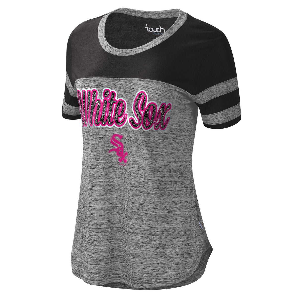 Chicago White Sox Touch Stadium Gray/Pink Knit T-Shirt for Women product image 1, provided for visual reference and product