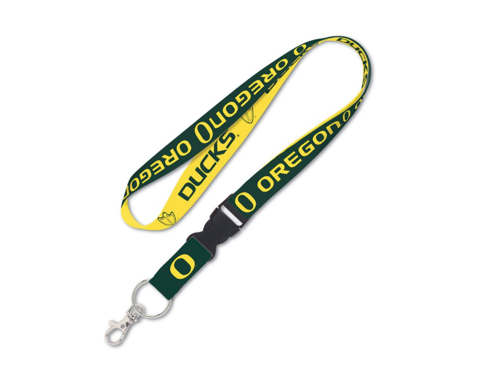 Oregon Ducks Double Sided Lanyard With Detachable Buckle product image 1, provided for visual reference and product detail