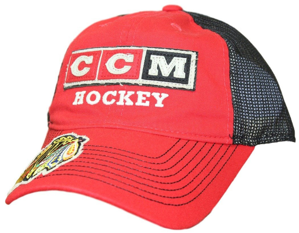 Chicago Blackhawks CCM Reebok NHL Two-Tone Slouch Adjustable Hat product image 1, provided for visual reference and product