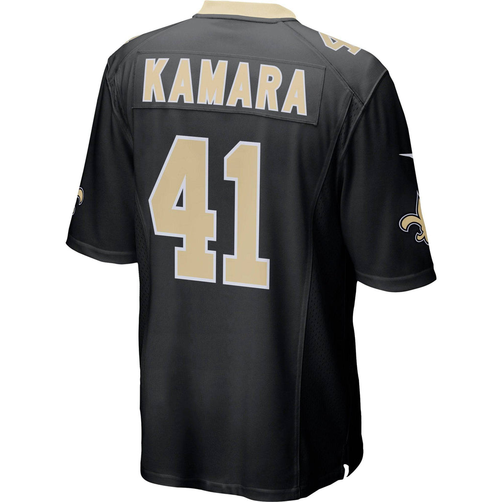New Orleans Saints Alvin Kamara Mens Nike Black Replica Game Jersey product image 1, provided for visual reference and