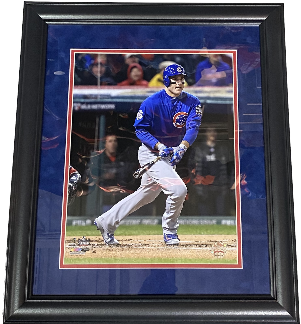 Chicago Cubs Anthony Rizzo "Alt Blue Jersey" 2016 World Series 18" x 21" Framed Photo product image 1, provided for visual