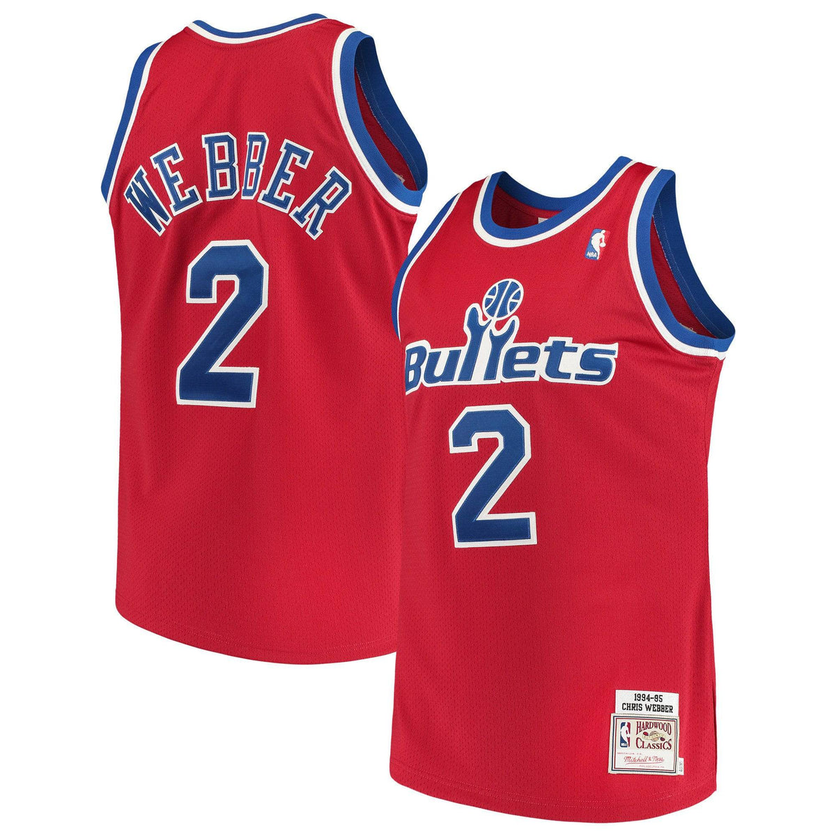 Washington Bullets Chris Webber Mitchell & Ness Red Road 1994/95 Hardwood Classics Swingman Replica Jersey for Men product