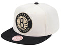 Brooklyn Nets Mitchell & Ness Natural 2 Tone Snapback Hat- Cream/Black product image 1, provided for visual reference and