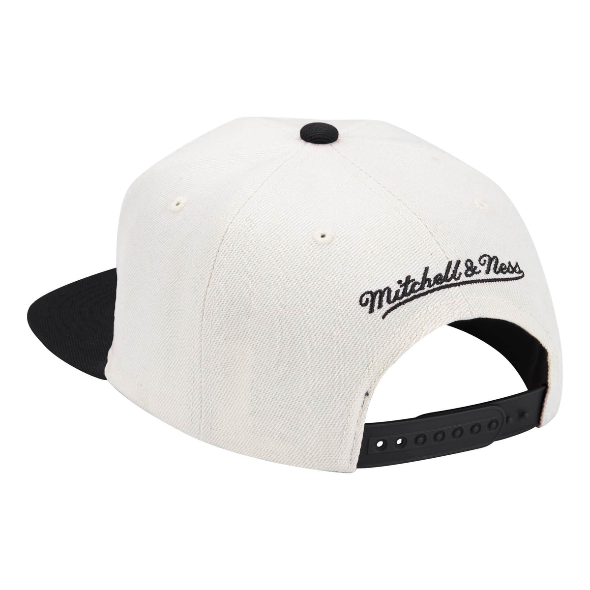 Brooklyn Nets Mitchell & Ness Natural 2 Tone Snapback Hat- Cream/Black product image 2, provided for visual reference and