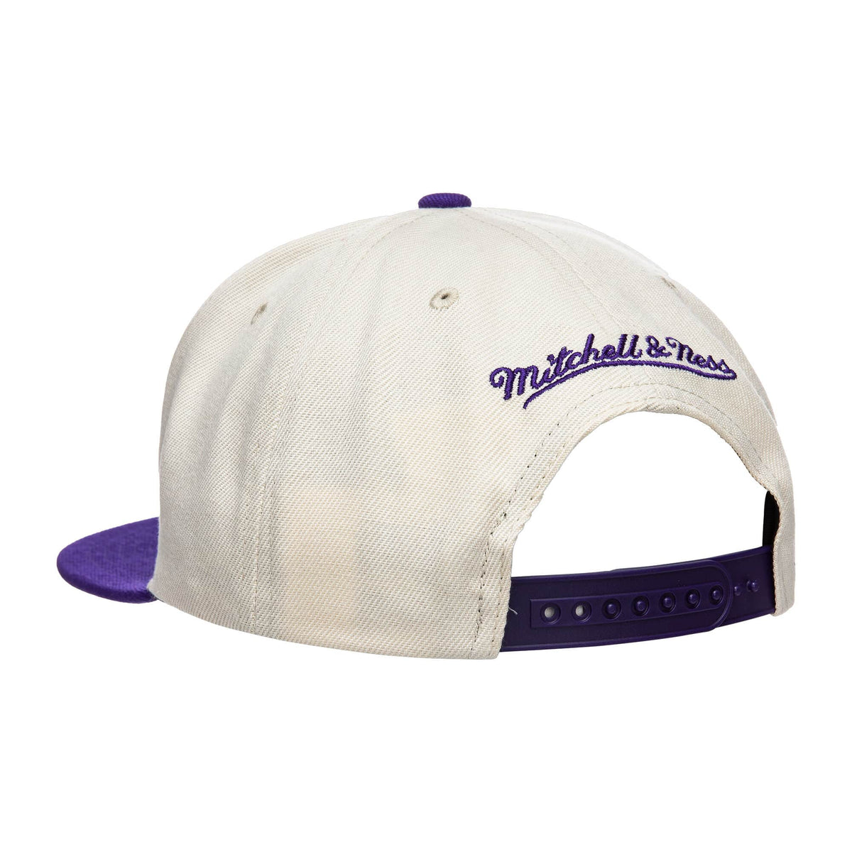 Los Angeles Lakers Mitchell & Ness Natural 2 Tone Snapback Hat- Cream/Purple product image 2, provided for visual reference