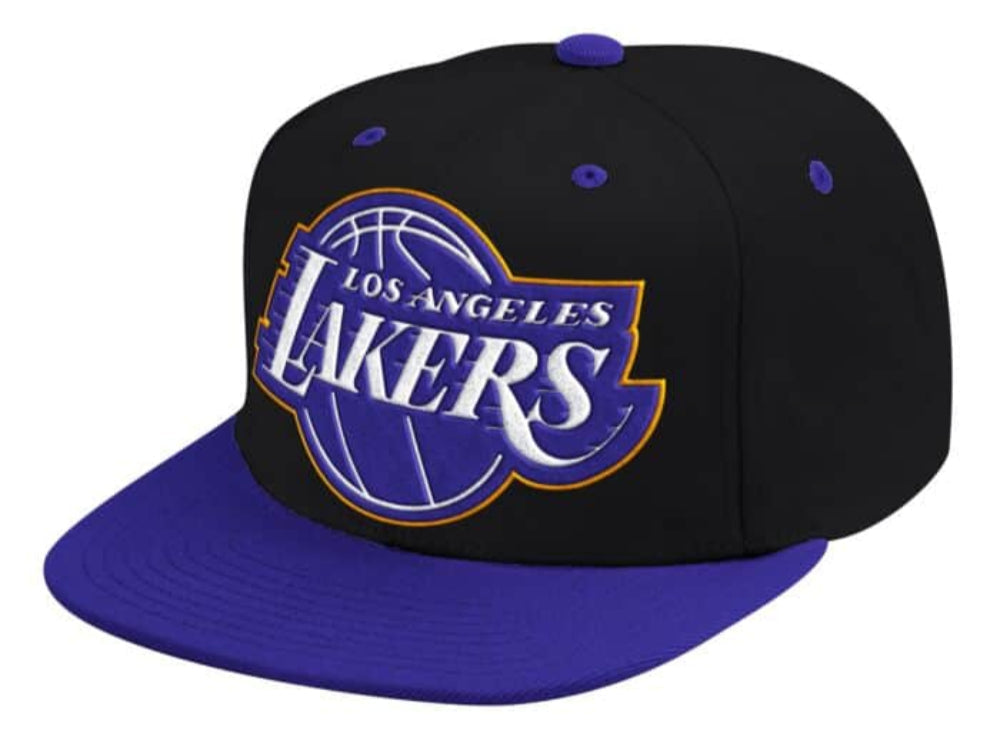 Mitchell & Ness Los Angeles Lakers Black/Purple XL Pop Team Adjustable Snapback Hat product image 1, provided for visual