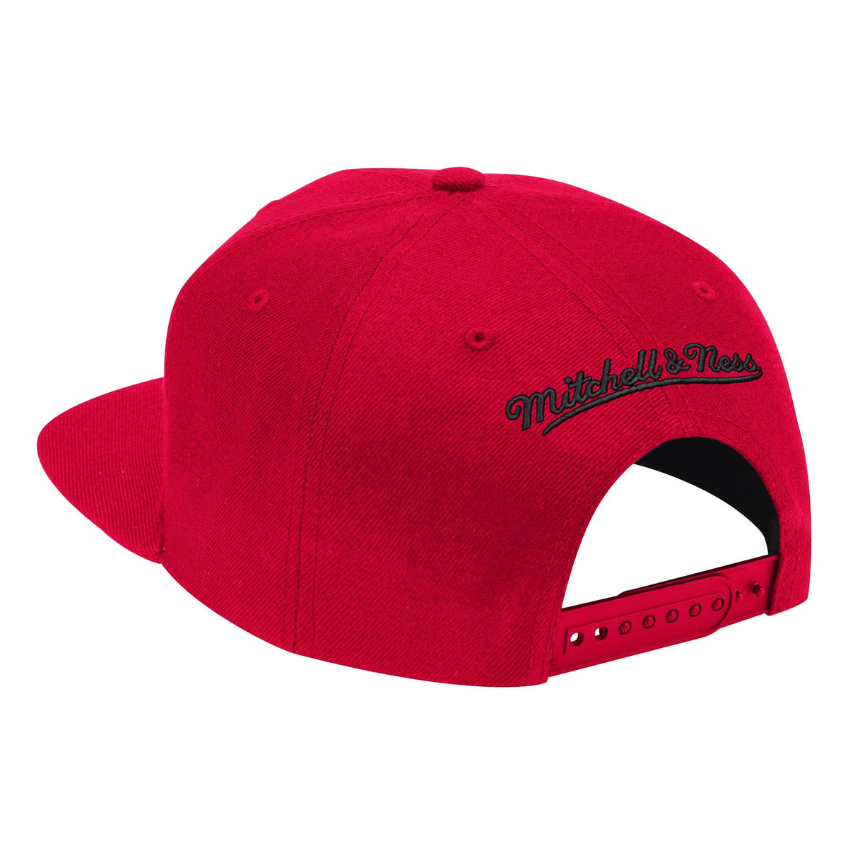 Mens NBA Chicago Bulls Red Team Ground Snapback Hat By Mitchell And Ness product image 2, provided for visual reference and