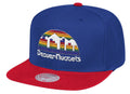 Mens NBA Denver Nuggets Royal/Red 2 Tone 2.0 Snapback Hat By Mitchell And Ness product image 1, provided for visual