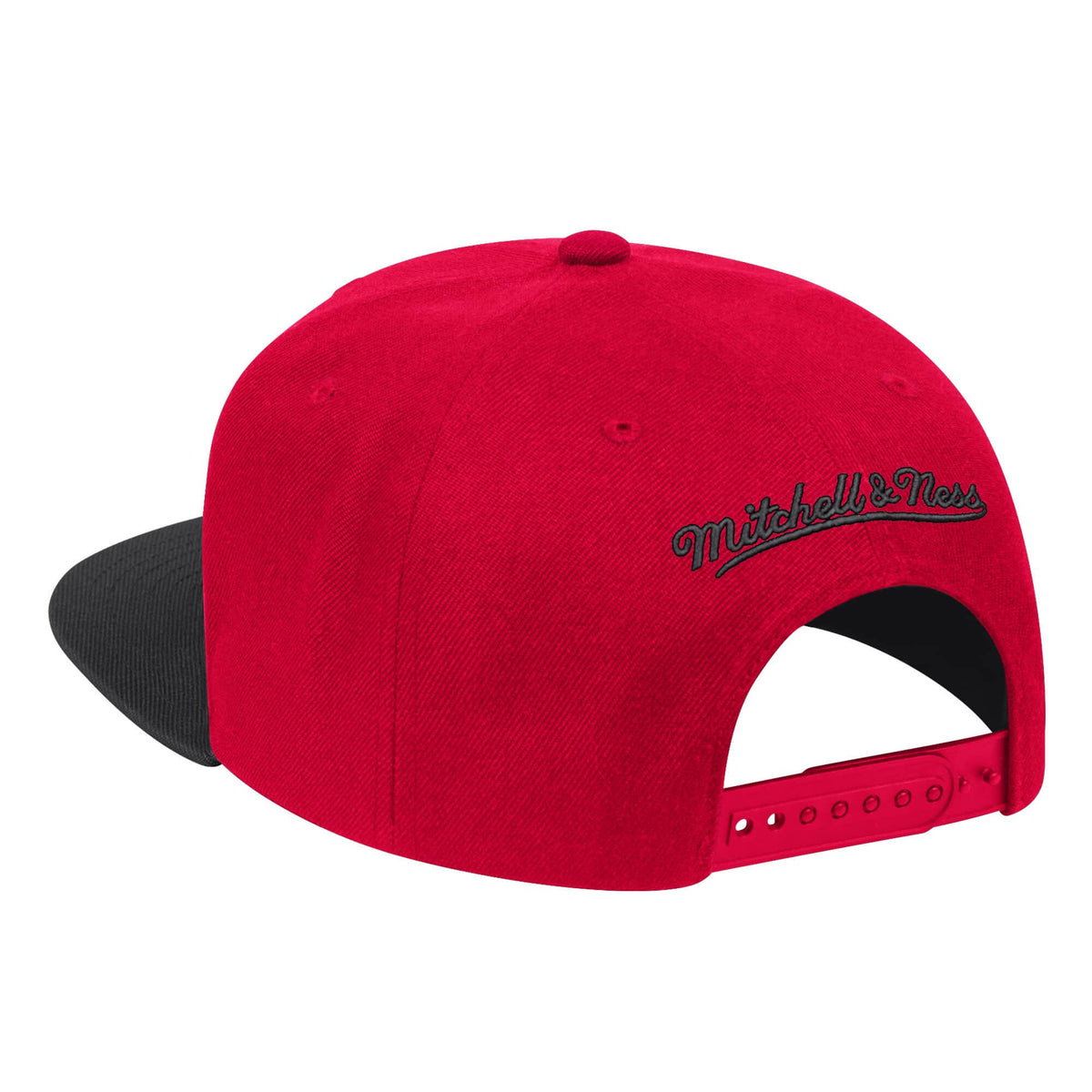 Mens NBA Chicago Bulls Red/Black Wool 2 Tone Snapback Hat By Mitchell And Ness product image 2, provided for visual