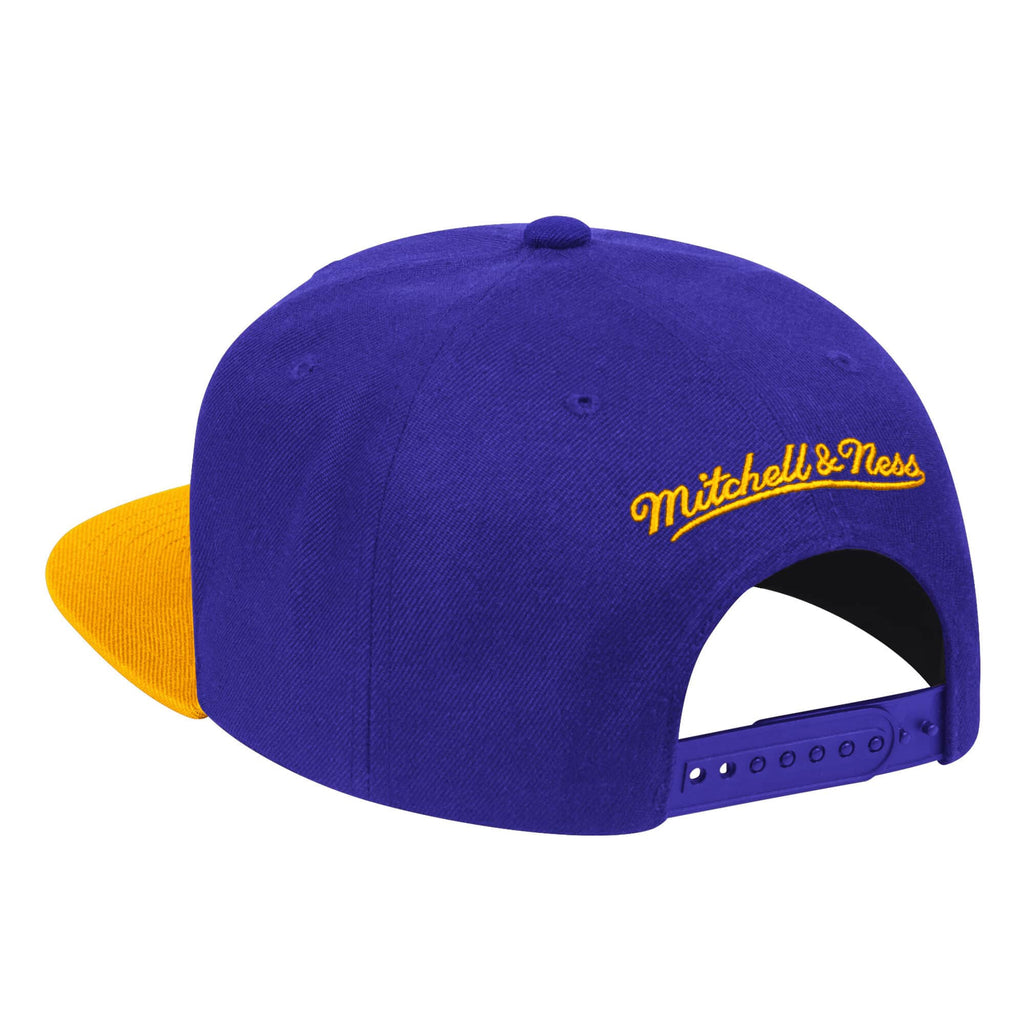 Mens NBA Los Angeles Lakers Purple/Gold Wool 2 Tone Snapback Hat By Mitchell And Ness product image 2, provided for visual