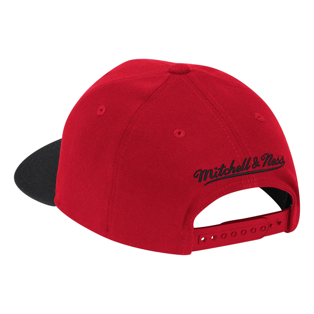 Mens NBA Houston Rockets Red/Black Wool 2 Tone Snapback Hat By Mitchell And Ness product image 2, provided for visual
