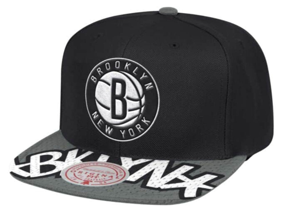 Mitchell & Ness Black/Silver Brooklyn Nets Hardwood Classics Snapshot Adjustable Snapback Hat for Men product image 1,