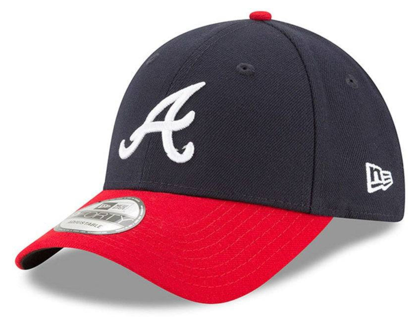 Atlanta Braves New Era Navy/Red League 9FORTY Adjustable Game Hat for Men product image 1, provided for visual reference and