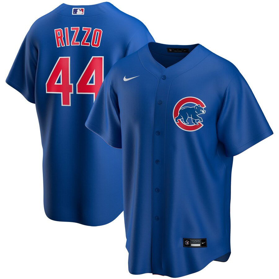 NIKE Men Anthony Rizzo Chicago Cubs Blue Alternate Replica Jersey product image 1, provided for visual reference and product