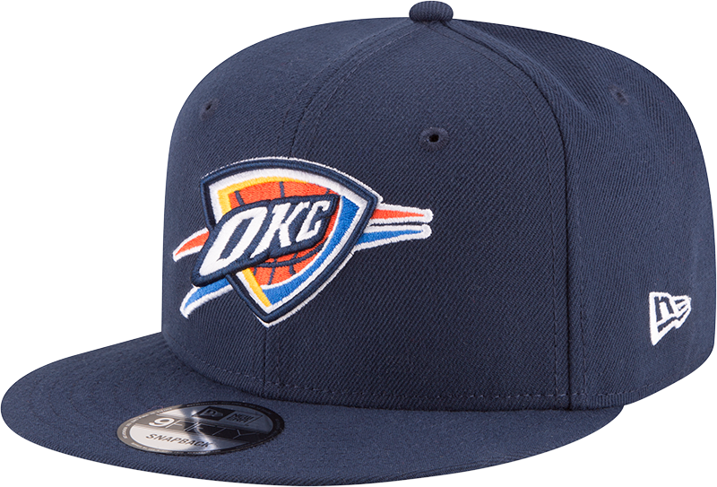 Men’s Oklahoma City Thunder Navy 9FIFTY Snapback Hat By New Era product image 1, provided for visual reference and product