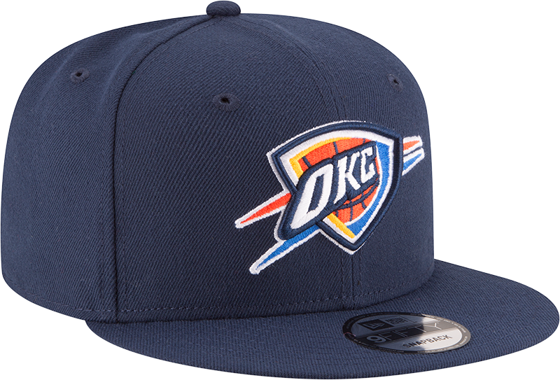 Men’s Oklahoma City Thunder Navy 9FIFTY Snapback Hat By New Era product image 3, provided for visual reference and product