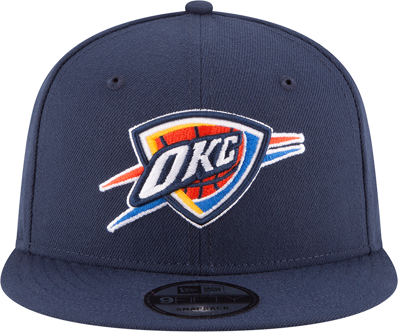 Men’s Oklahoma City Thunder Navy 9FIFTY Snapback Hat By New Era product image 2, provided for visual reference and product