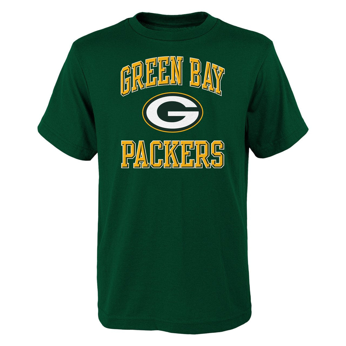 Youth Green Bay Packers Green Ovation Short Sleeve T-Shirt product image 1, provided for visual reference and product detail