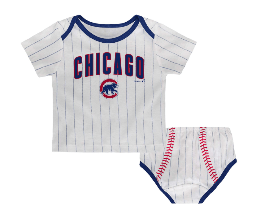 Newborn/Infant MLB Chicago Cubs Batboy Short Sleeve T-Shirt & Diaper Set product image 1, provided for visual reference and