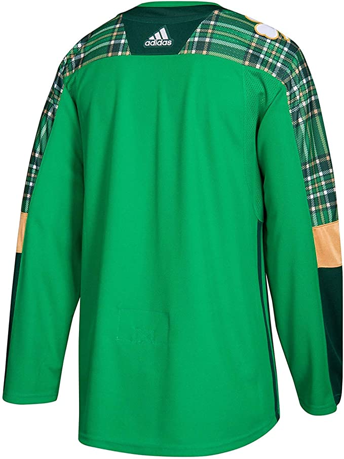 Chicago Blackhawks Adidas Green St. Patrick's Day Tartan Authentic Jersey for Men product image 2, provided for visual