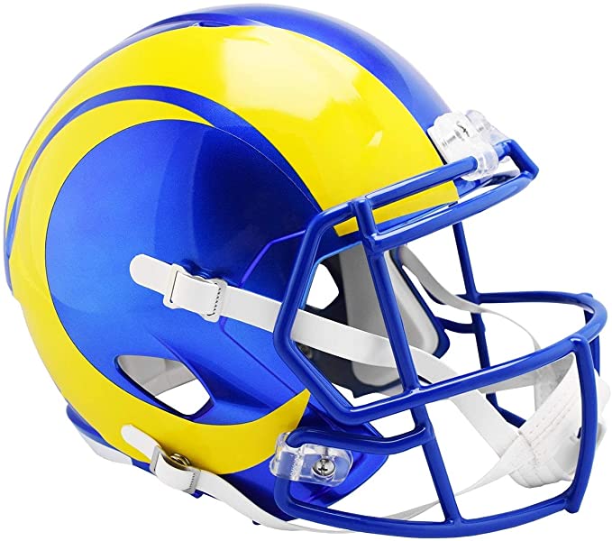 Los Angeles Rams Royal/Yellow Full Size Replica Speed Helmet product image 1, provided for visual reference and product