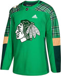 Chicago Blackhawks Adidas Green St. Patrick's Day Tartan Authentic Jersey for Men product image 1, provided for visual