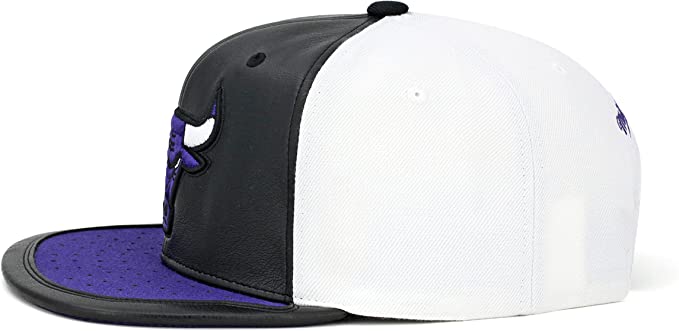 Chicago Bulls Day One Black/ White/ Purple Mitchell & Ness Snapback Hat product image 3, provided for visual reference and
