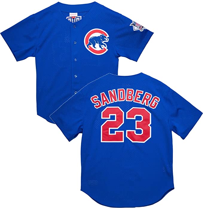 Youth Chicago Cubs Ryne Sandberg Mitchell & Ness Royal Cooperstown Collection Mesh Batting Practice Jersey product image 1,