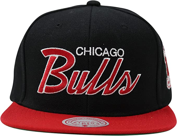 Mitchell & Ness Chicago Bulls Team Script Windy City 2.0 Snapback Hat Adjustable Cap - Black/Red product image 2, provided