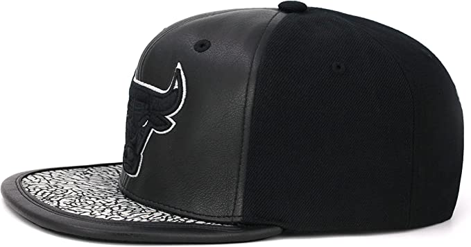 Chicago Bulls Day One Black & White Cement Mitchell & Ness Snapback Hat product image 2, provided for visual reference and
