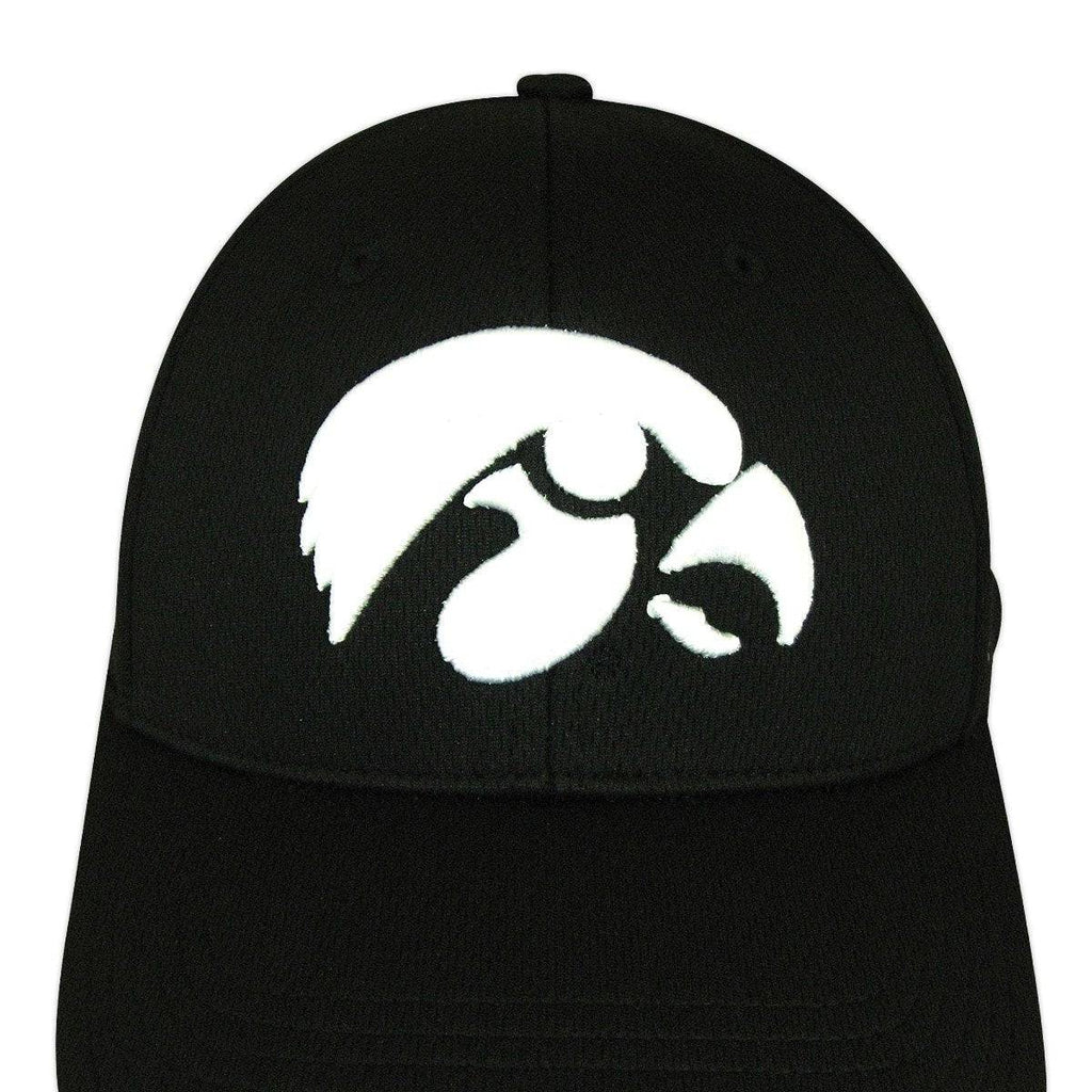 NCAA Iowa Hawkeyes Ultrasonic Black One Fit Flex Hat product image 2, provided for visual reference and product detail review