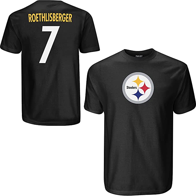 Pittsburgh Steelers Ben Roethlisberger Reebok Name and Number T-Shirt for Men product image 1, provided for visual reference
