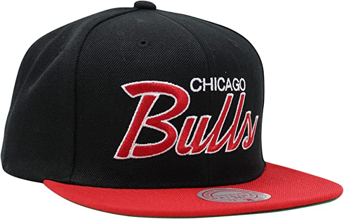 Mitchell & Ness Chicago Bulls Team Script Windy City 2.0 Snapback Hat Adjustable Cap - Black/Red product image 3, provided