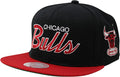 Mitchell & Ness Chicago Bulls Team Script Windy City 2.0 Snapback Hat Adjustable Cap - Black/Red product image 1, provided