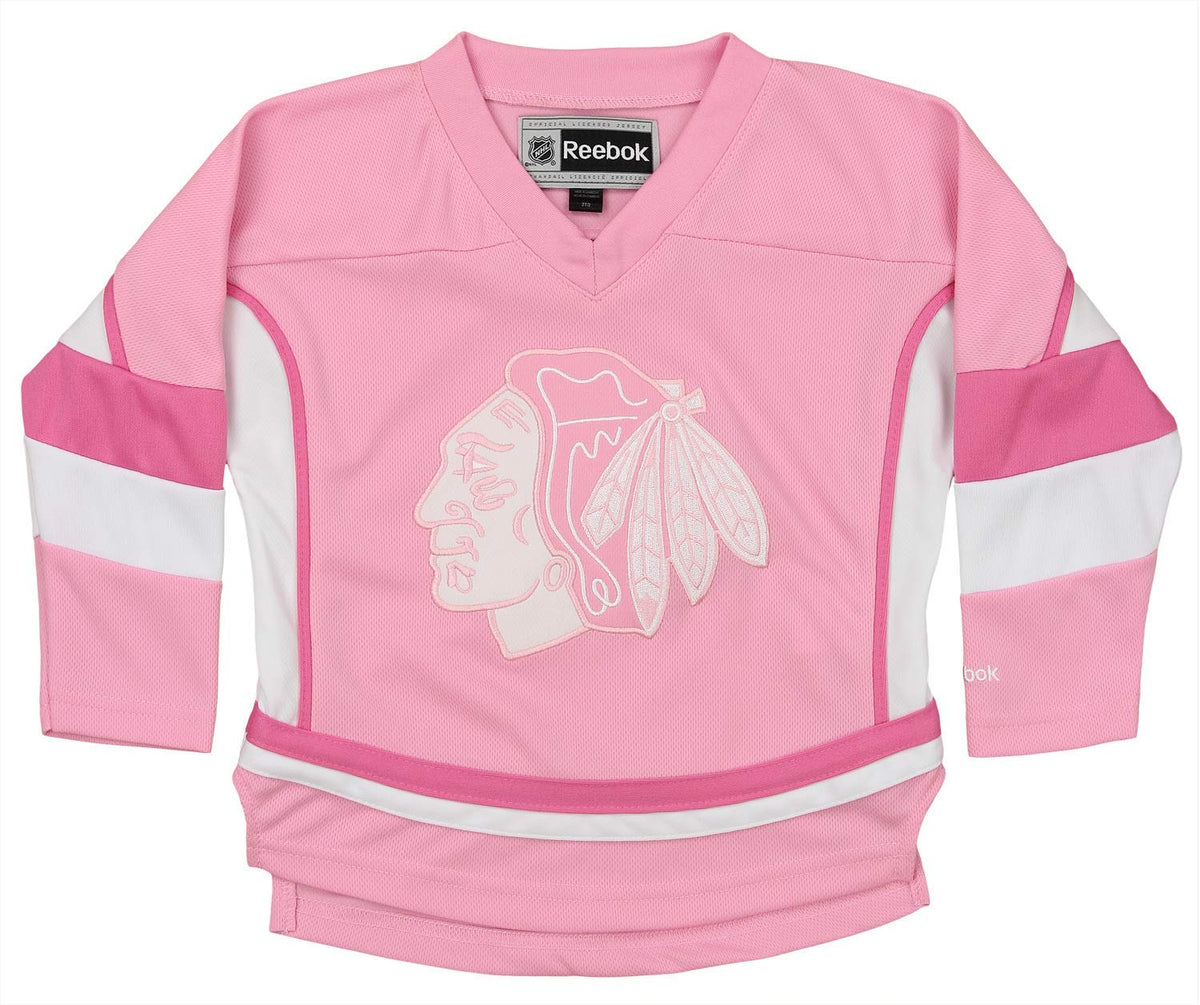 Toddler Chicago Blackhawks Jonathan Toews PINK Replica Player Jersey product image 2, provided for visual reference and