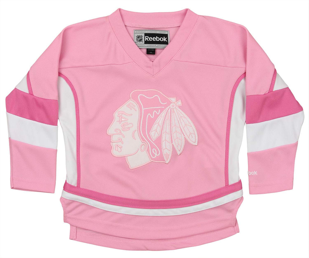 Toddler Chicago Blackhawks Patrick Kane PINK Replica Player Jersey product image 2, provided for visual reference and