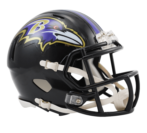 Baltimore Ravens Speed Mini Helmet product image 1, provided for visual reference and product detail review