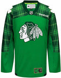 Chicago Blackhawks St. Patrick's Day Reebok Green Tartan Practice Jersey for Men product image 1, provided for visual