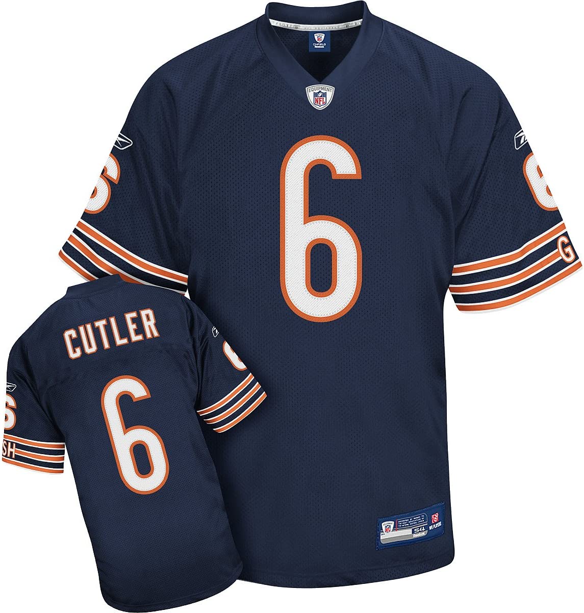 Jay Cutler Chicago Bears Navy Authentic Reebok Jersey for Men product image 1, provided for visual reference and product