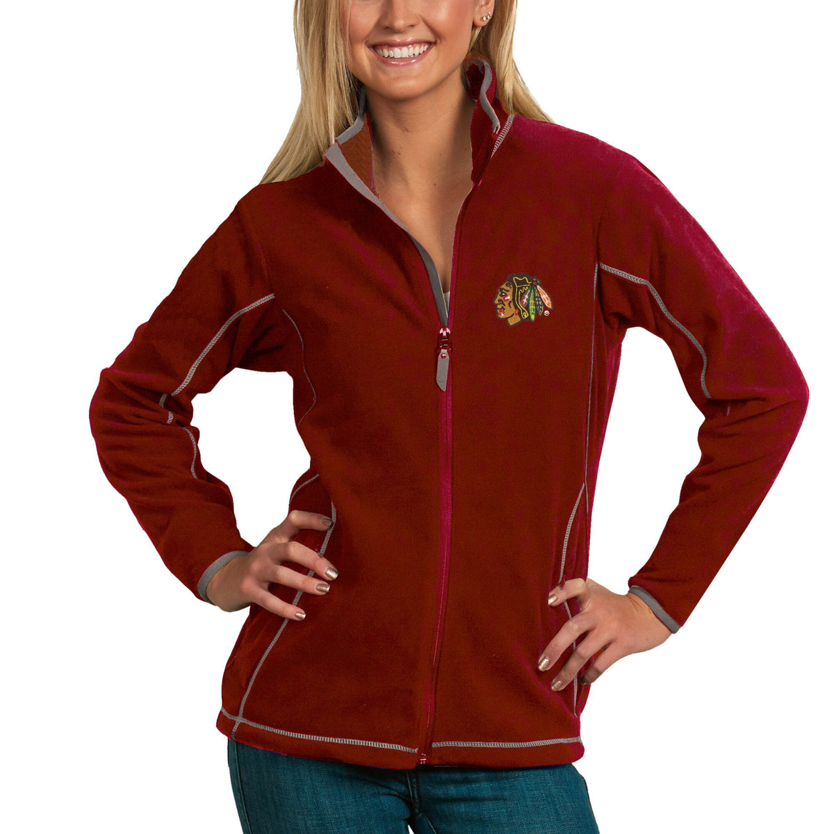 Chicago Blackhawks Ice Fleece Jacket for Women product image 1, provided for visual reference and product detail review