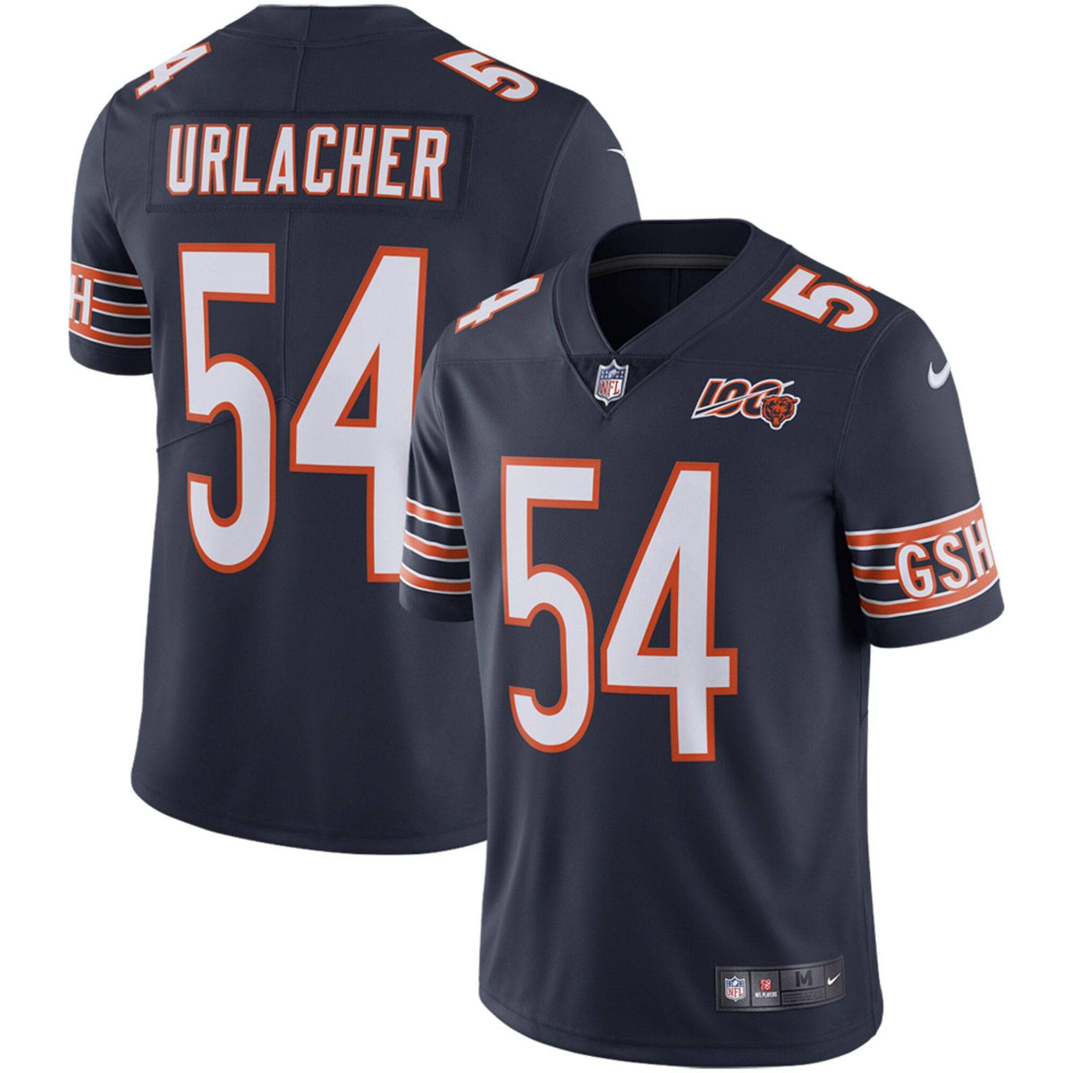 Chicago Bears Brian Urlacher Nike Navy 100th Season Retired Limited Jersey for Men product image 1, provided for visual