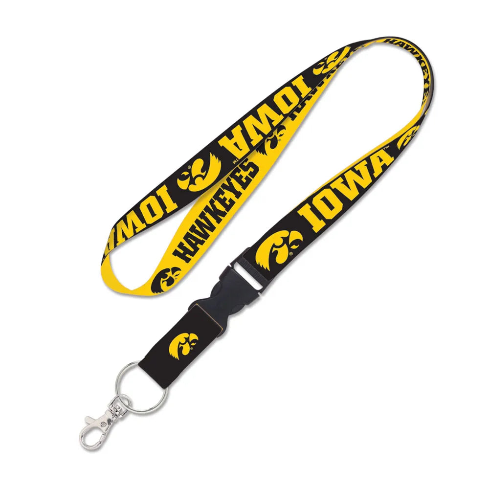 Iowa Hawkeyes Double Sided Lanyard With Detachable Buckle By Wincraft product image 1, provided for visual reference and