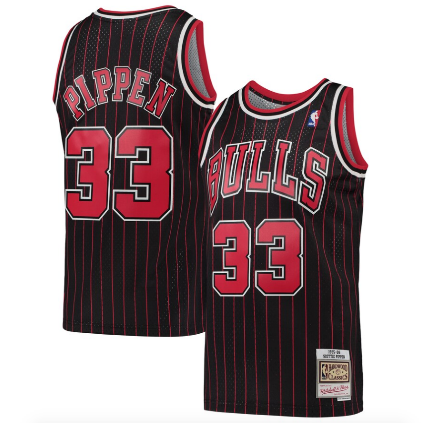 Mitchell & Ness Scottie Pippen Black Chicago Bulls Hardwood Classics 1995-96 Swingman Jersey for Men product image 1,