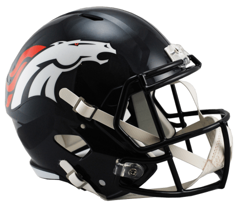 Denver Broncos Full Size Replica Speed Helmet product image 1, provided for visual reference and product detail review