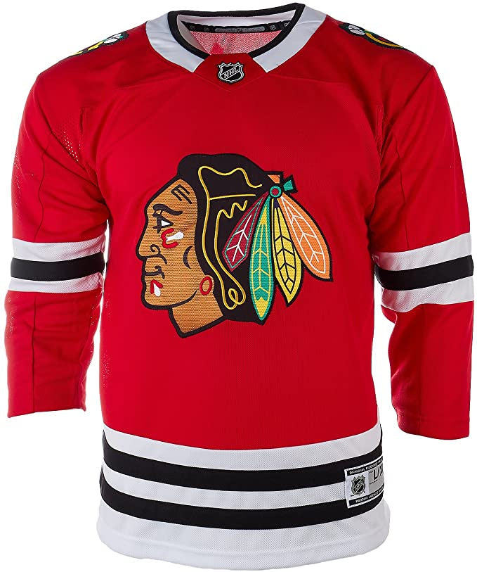 NHL Youth Chicago Blackhawks Premier Red Home Jersey product image 1, provided for visual reference and product detail review