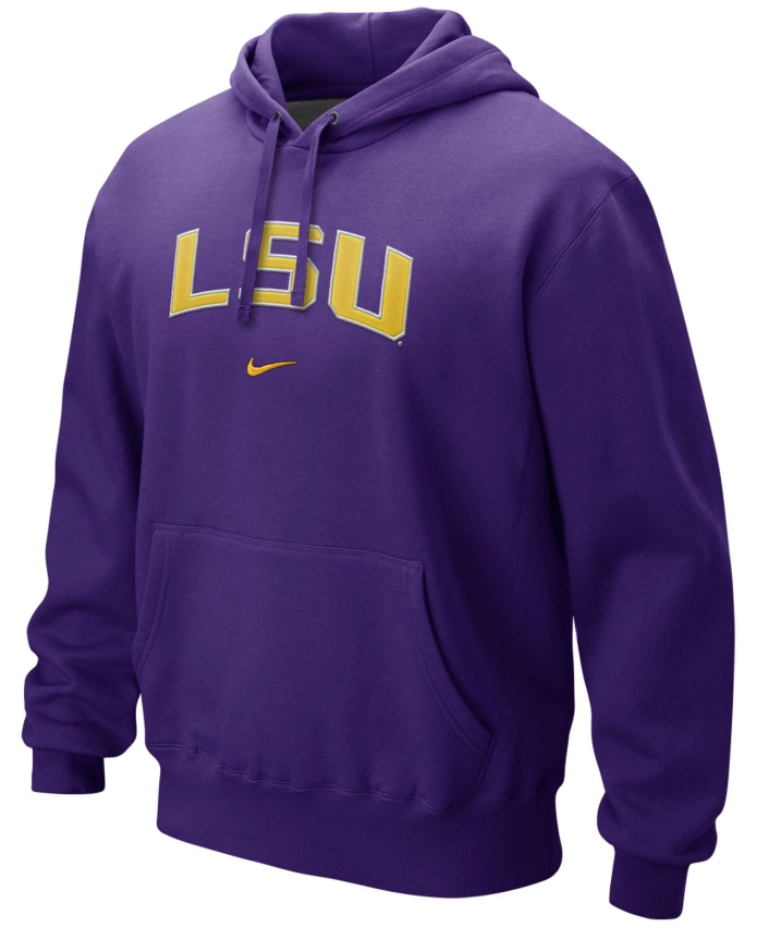 Nike Louisiana State University (LSU) Tigers Purple Club Fleece Pullover Hoodie for Men product image 1, provided for visual