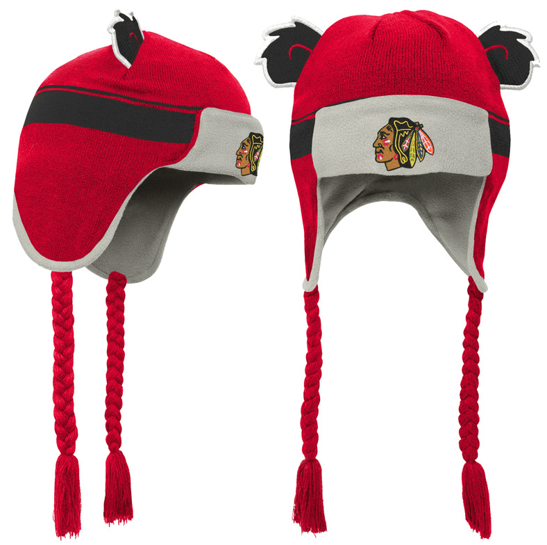 Kids Chicago Blackhawks Tassel Hat product image 1, provided for visual reference and product detail review