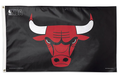Chicago Bulls 3X5 Black Deluxe Flag product image 1, provided for visual reference and product detail review