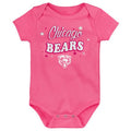 Newborn/Infant Girls Chicago Bears Pink My Team Short Sleeve Creeper product image 1, provided for visual reference and