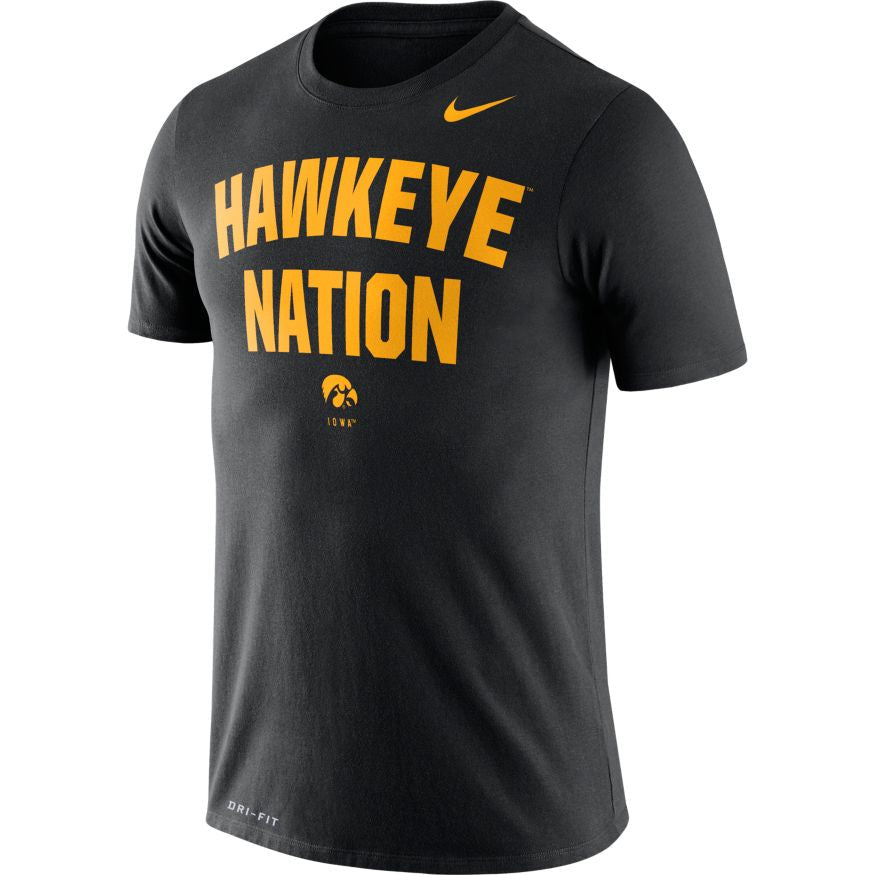 Iowa Hawkeyes Black Nike Phrase Performance T-Shirt for Men product image 1, provided for visual reference and product